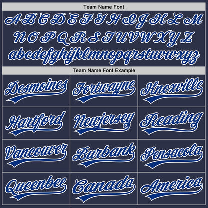 Custom Navy Royal-White Authentic Throwback Baseball Jersey - Sky-Custom