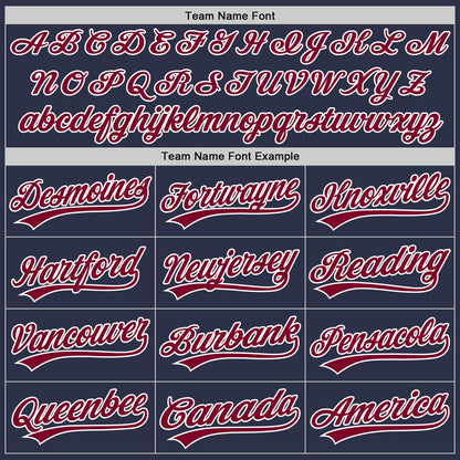 Custom Navy Maroon-White Authentic Throwback Baseball Jersey - Sky-Custom