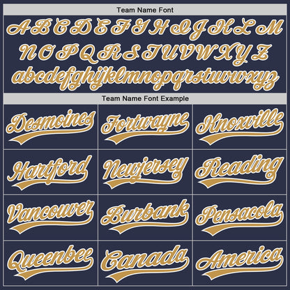 Custom Navy Old Gold-White Authentic Throwback Baseball Jersey - Sky-Custom