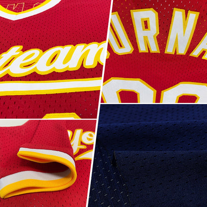 Custom Navy Orange-White Authentic Throwback Baseball Jersey - Sky-Custom