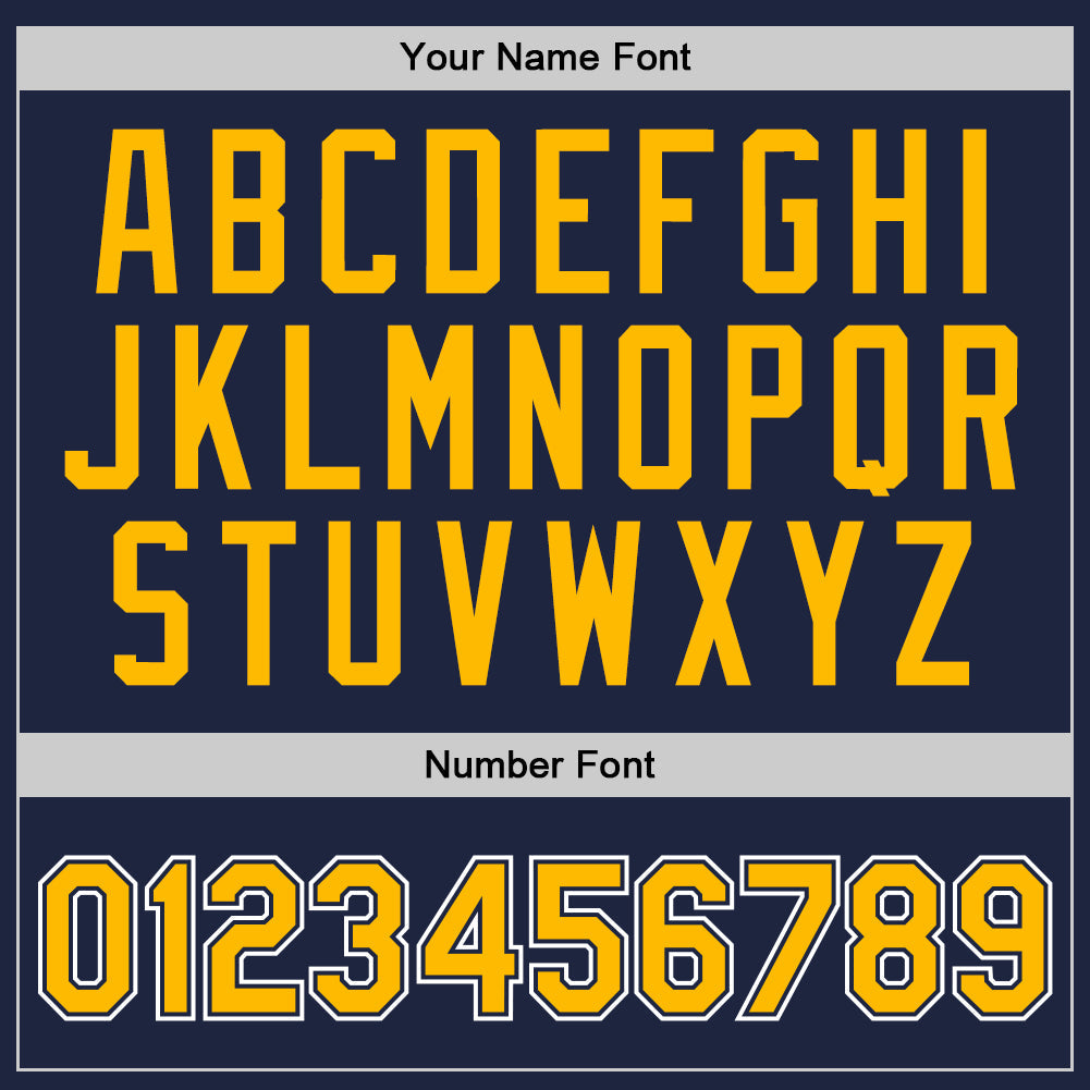 Custom Navy Gold-White Authentic Throwback Basketball Jersey - Sky-Custom