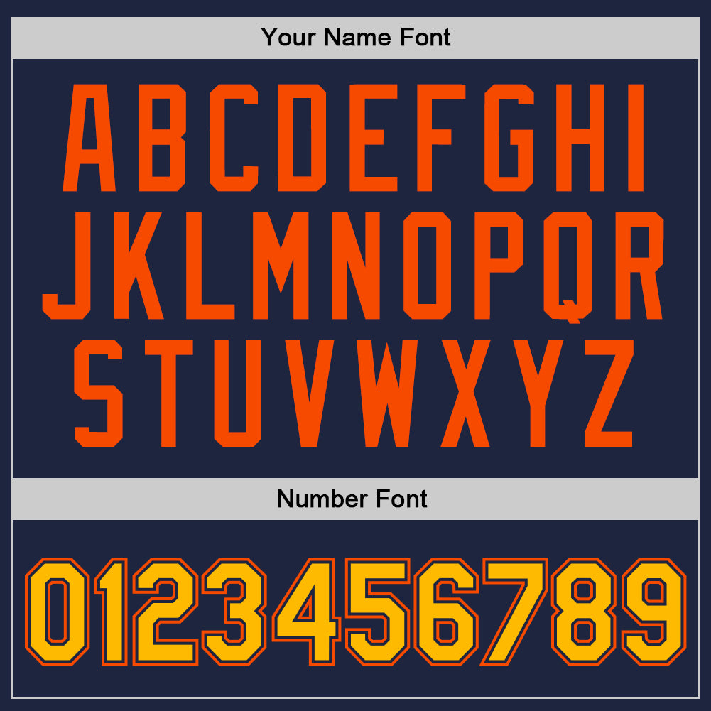 Custom Navy Gold-Orange Authentic Throwback Basketball Jersey - Sky-Custom