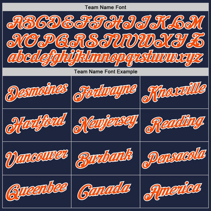 Custom Navy Orange-White Authentic Throwback Basketball Jersey - Sky-Custom