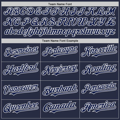 Custom Navy White Mesh Authentic Throwback Baseball Jersey - Sky-Custom