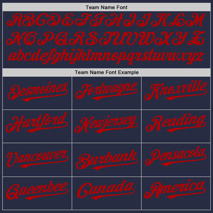 Custom Navy Red Mesh Authentic Throwback Baseball Jersey - Sky-Custom