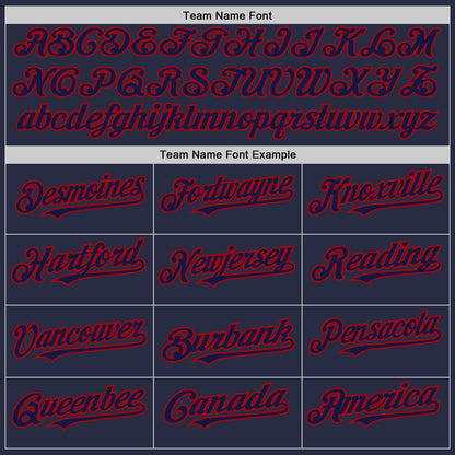Custom Navy Red Mesh Authentic Throwback Baseball Jersey - Sky-Custom
