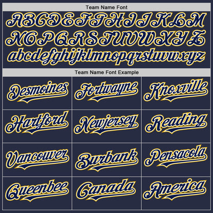 Custom Navy White-Gold Mesh Authentic Throwback Baseball Jersey - Sky-Custom