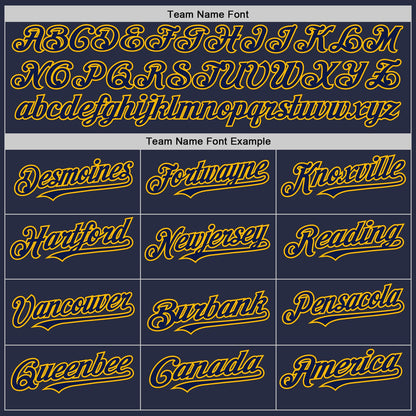 Custom Navy Gold Mesh Authentic Throwback Baseball Jersey - Sky-Custom