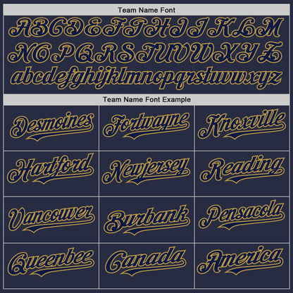 Custom Navy Old Gold Mesh Authentic Throwback Baseball Jersey - Sky-Custom