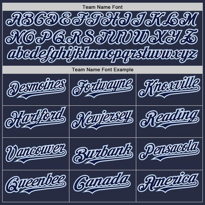 Custom Navy White-Light Blue Mesh Authentic Throwback Baseball Jersey - Sky-Custom