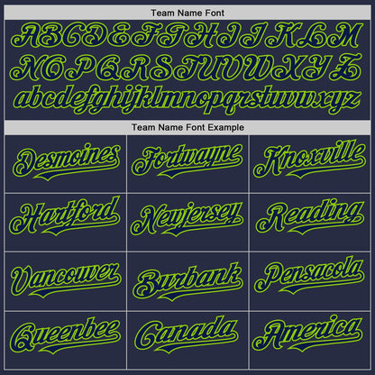 Custom Navy Neon Green Mesh Authentic Throwback Baseball Jersey - Sky-Custom