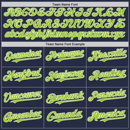 Custom Navy Neon Green-White Mesh Authentic Throwback Baseball Jersey - Sky-Custom