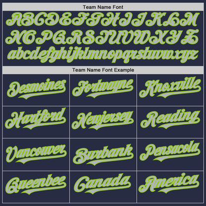 Custom Navy Gray-Neon Green Mesh Authentic Throwback Baseball Jersey - Sky-Custom