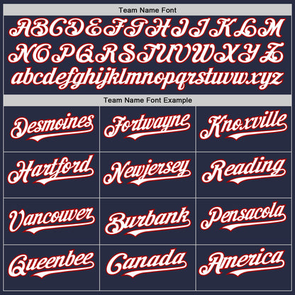 Custom Navy White-Red Mesh Authentic Throwback Baseball Jersey - Sky-Custom