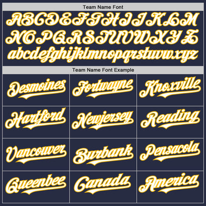 Custom Navy White-Gold Mesh Authentic Throwback Baseball Jersey - Sky-Custom