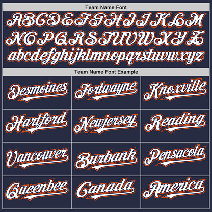 Custom Navy White-Orange Mesh Authentic Throwback Baseball Jersey - Sky-Custom