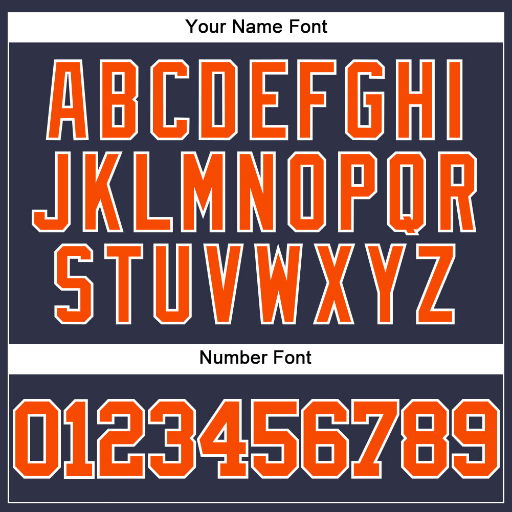 Custom Navy Orange-White Mesh Authentic Throwback Baseball Jersey - Sky-Custom