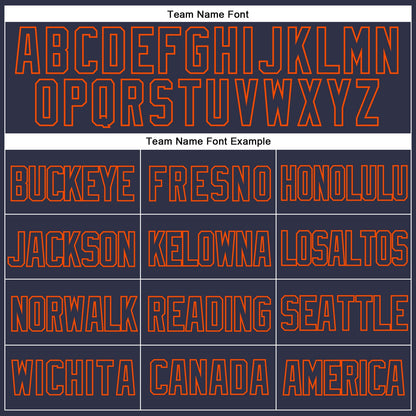 Custom Navy Orange Mesh Authentic Throwback Baseball Jersey - Sky-Custom