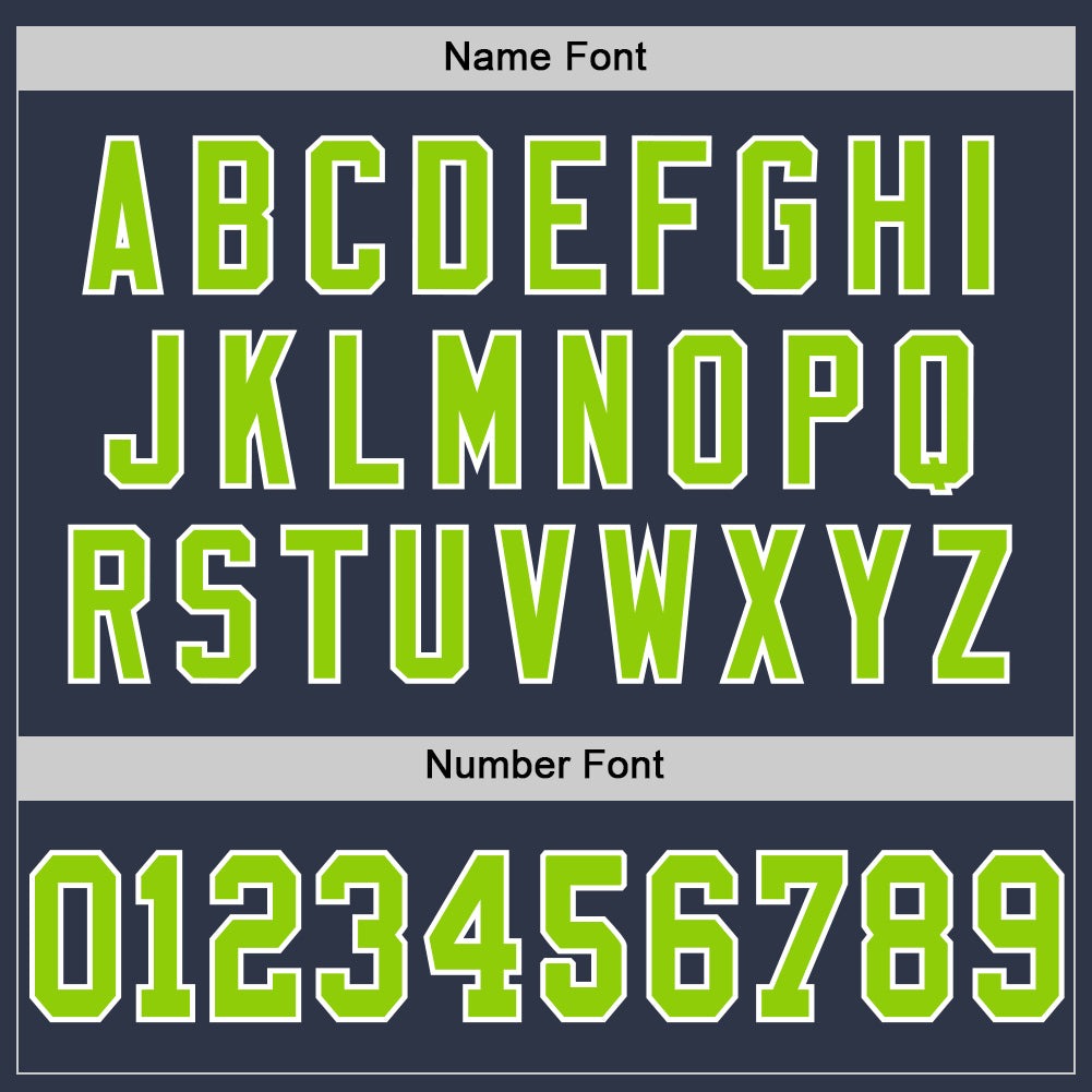 Custom Navy Neon Green-White Mesh Authentic Throwback Football Jersey - Sky-Custom