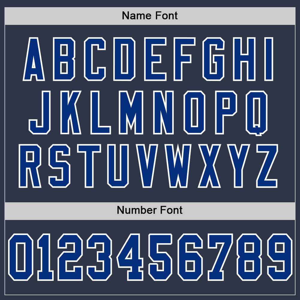 Custom Navy Royal-White Mesh Authentic Throwback Football Jersey - Sky-Custom