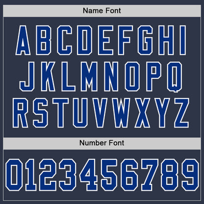 Custom Navy Royal-White Mesh Authentic Throwback Football Jersey - Sky-Custom