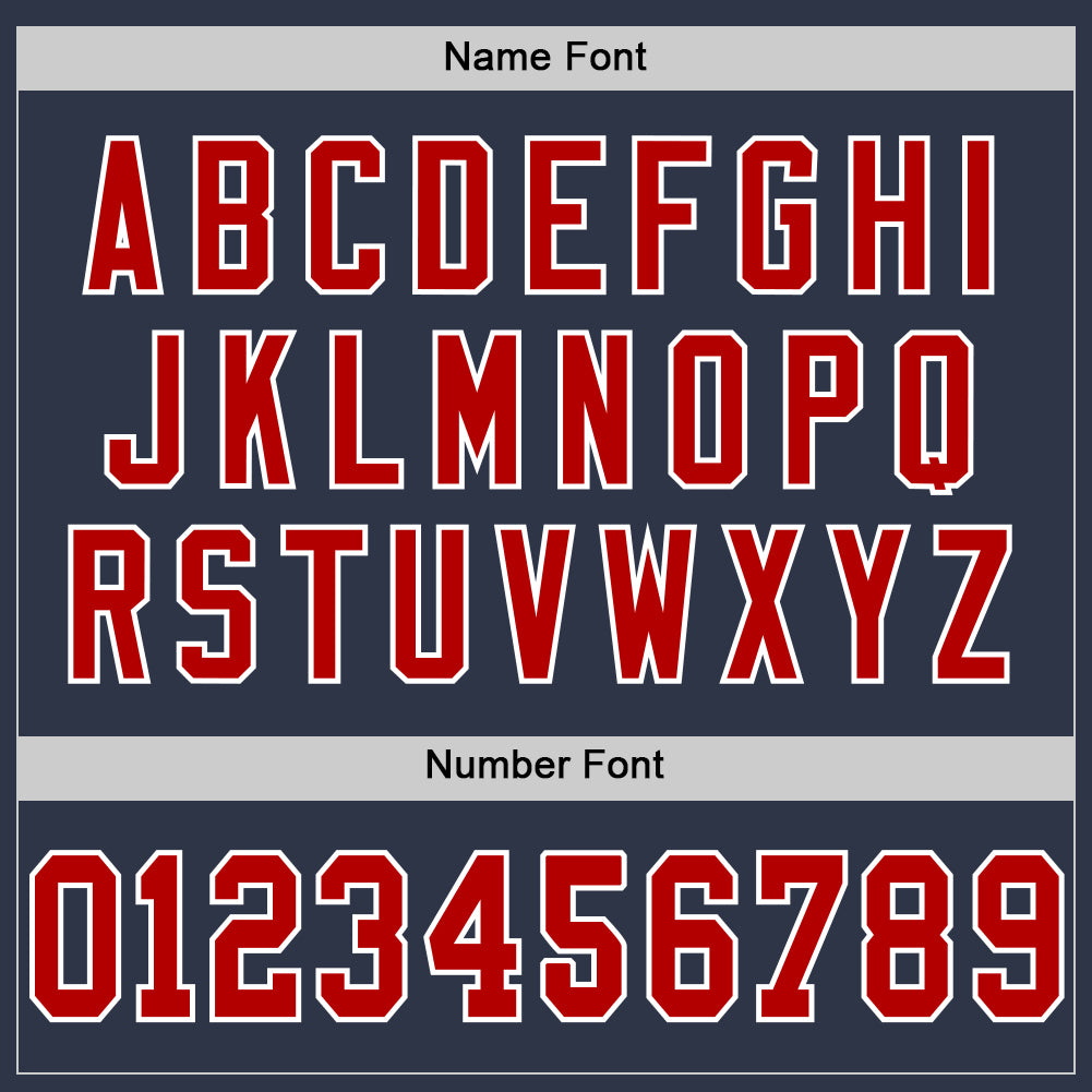 Custom Navy Red-White Mesh Authentic Throwback Football Jersey - Sky-Custom