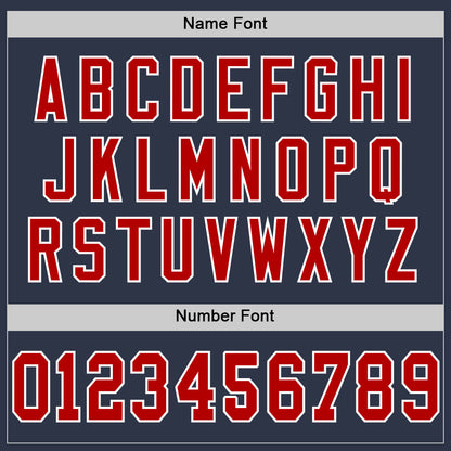 Custom Navy Red-White Mesh Authentic Throwback Football Jersey - Sky-Custom