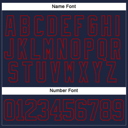 Custom Navy Red Hockey Lace Neck Jersey - Sky-Custom