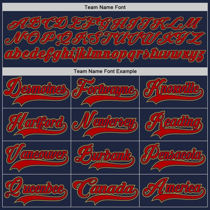 Custom Navy Red-Old Gold Hockey Lace Neck Jersey - Sky-Custom