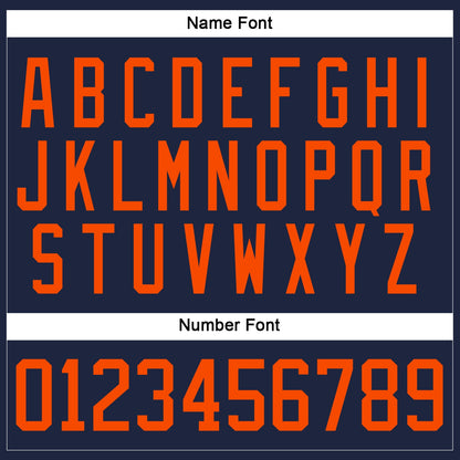 Custom Navy Orange Hockey Lace Neck Jersey - Sky-Custom