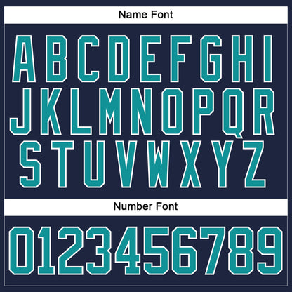 Custom Navy Teal-White Hockey Lace Neck Jersey - Sky-Custom