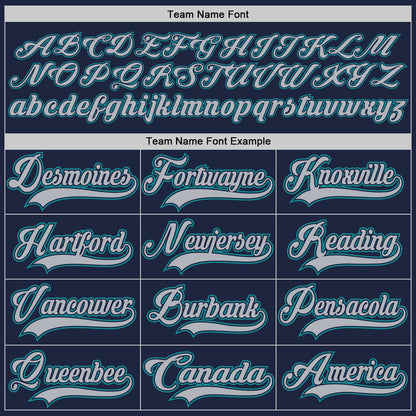 Custom Navy Gray-Teal Hockey Lace Neck Jersey - Sky-Custom