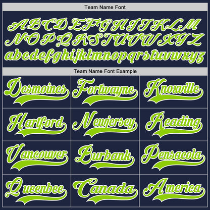 Custom Navy Neon Green-White Hockey Lace Neck Jersey - Sky-Custom