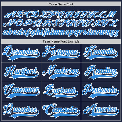 Custom Navy Powder Blue-White Hockey Lace Neck Jersey - Sky-Custom