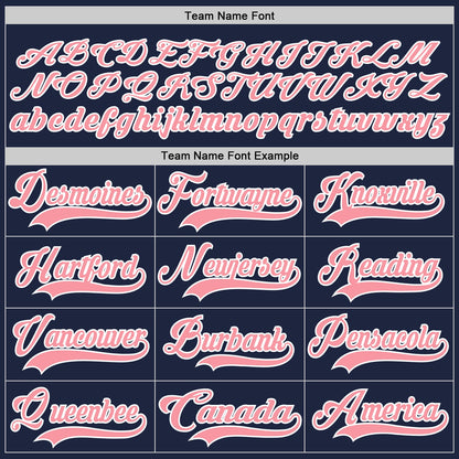 Custom Navy Medium Pink-White Hockey Lace Neck Jersey - Sky-Custom