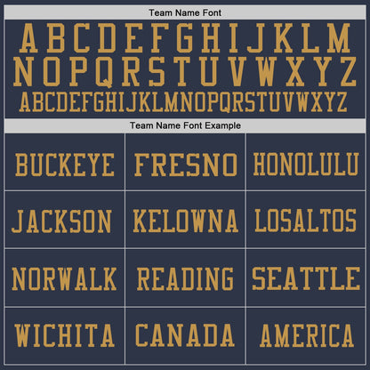 Custom Navy Old Gold Mesh Authentic Throwback Football Jersey - Sky-Custom