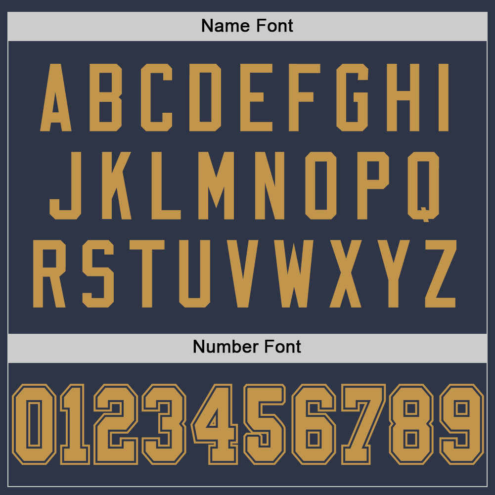 Custom Navy Old Gold Mesh Authentic Throwback Football Jersey - Sky-Custom