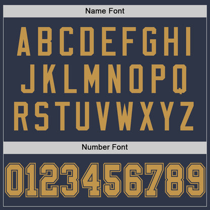 Custom Navy Old Gold Mesh Authentic Throwback Football Jersey - Sky-Custom