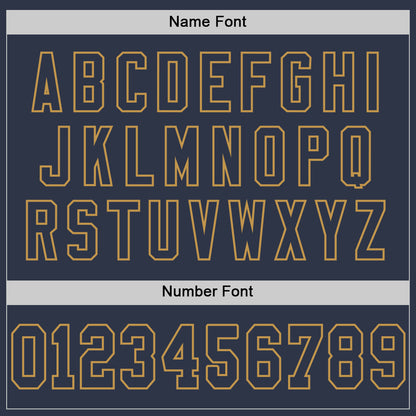 Custom Navy Old Gold Mesh Authentic Throwback Football Jersey - Sky-Custom