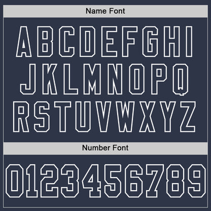 Custom Navy White Mesh Authentic Throwback Football Jersey - Sky-Custom