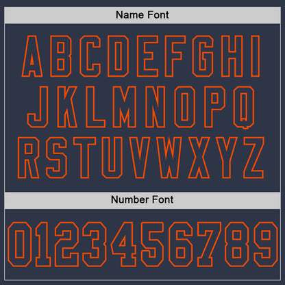 Custom Navy Orange Mesh Authentic Throwback Football Jersey - Sky-Custom