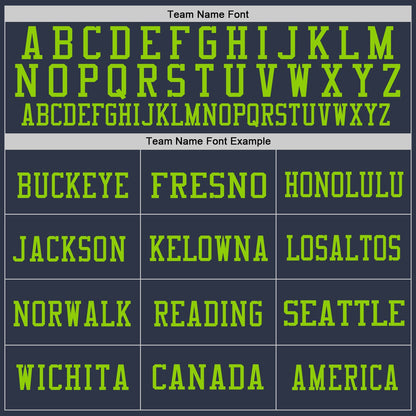 Custom Navy Neon Green Mesh Authentic Throwback Football Jersey - Sky-Custom