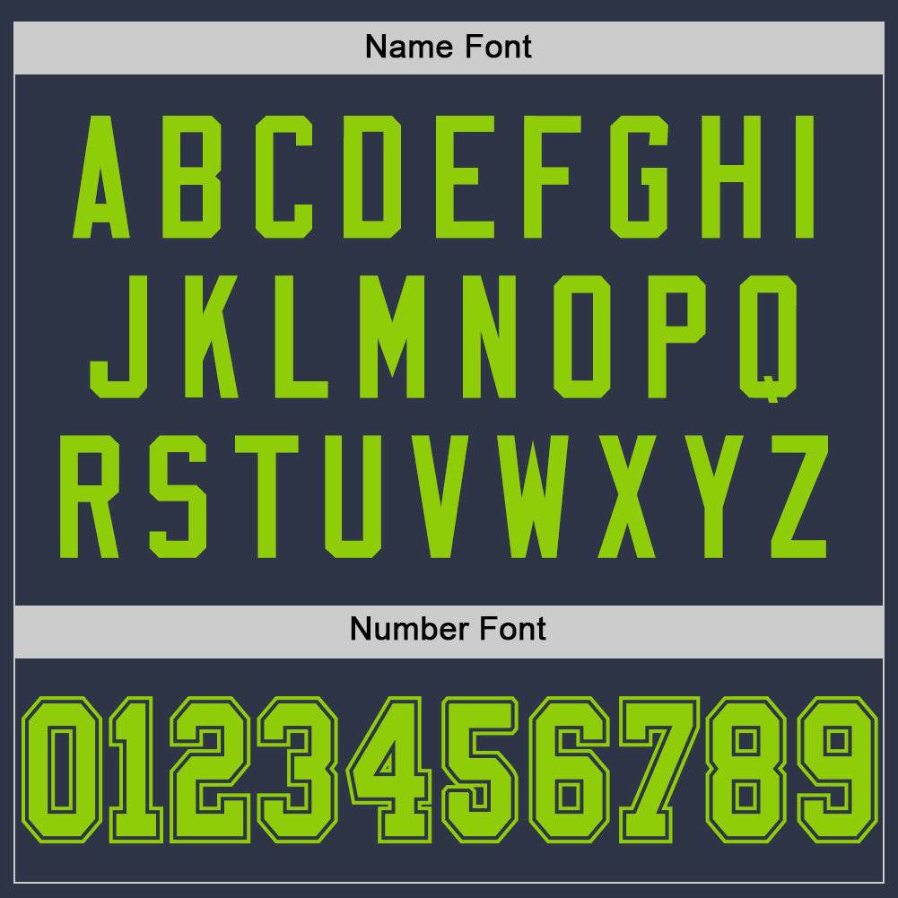 Custom Navy Neon Green Mesh Authentic Throwback Football Jersey - Sky-Custom