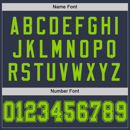 Custom Navy Neon Green Mesh Authentic Throwback Football Jersey - Sky-Custom