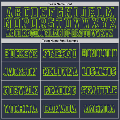 Custom Navy Neon Green Mesh Authentic Throwback Football Jersey - Sky-Custom