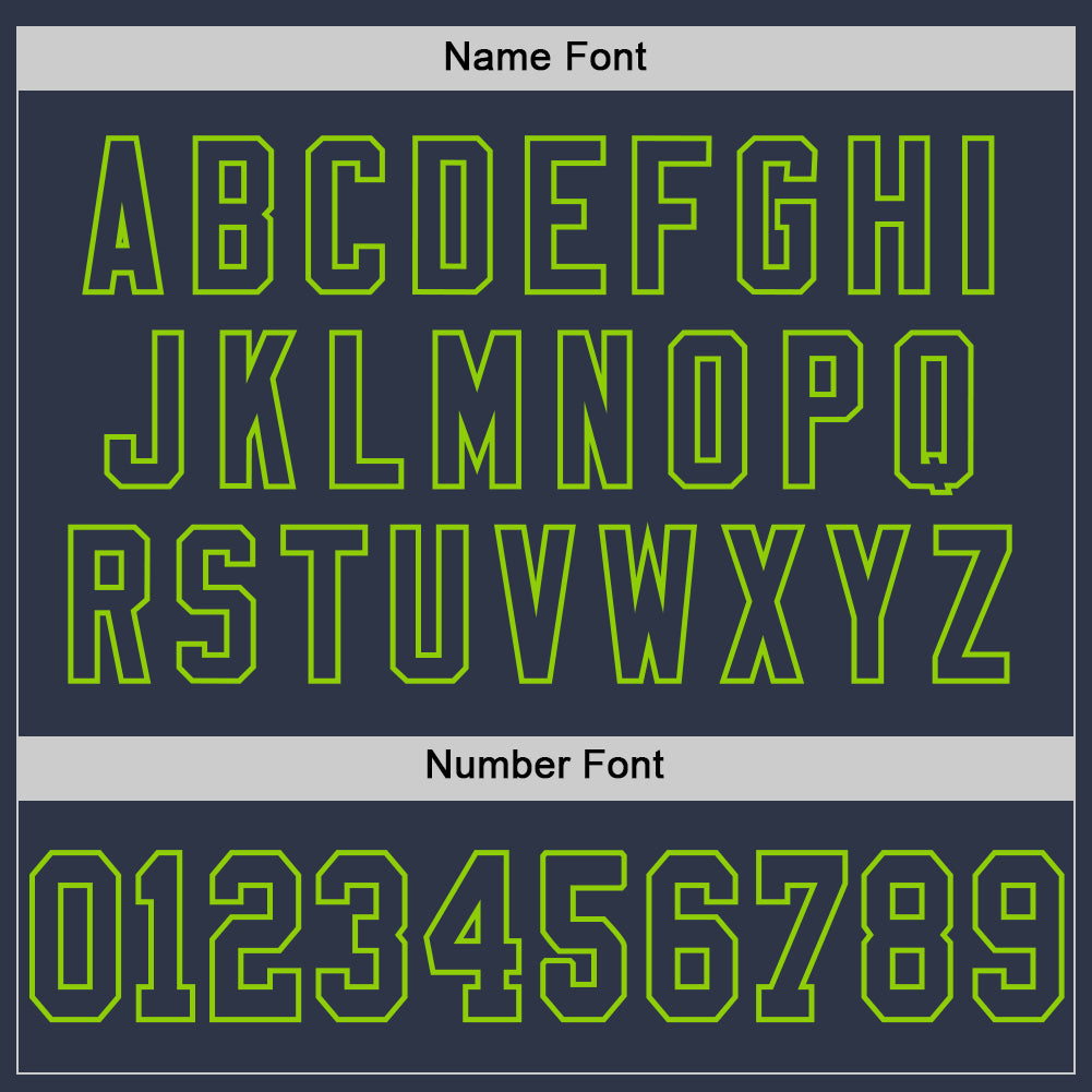 Custom Navy Neon Green Mesh Authentic Throwback Football Jersey - Sky-Custom