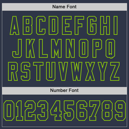 Custom Navy Neon Green Mesh Authentic Throwback Football Jersey - Sky-Custom