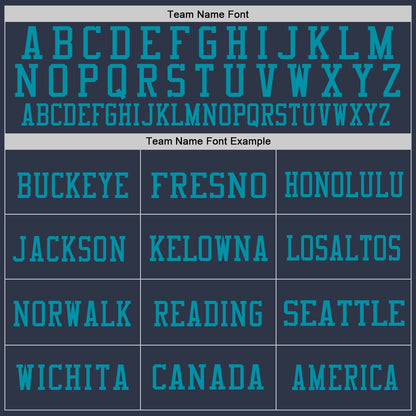 Custom Navy Teal Mesh Authentic Throwback Football Jersey - Sky-Custom