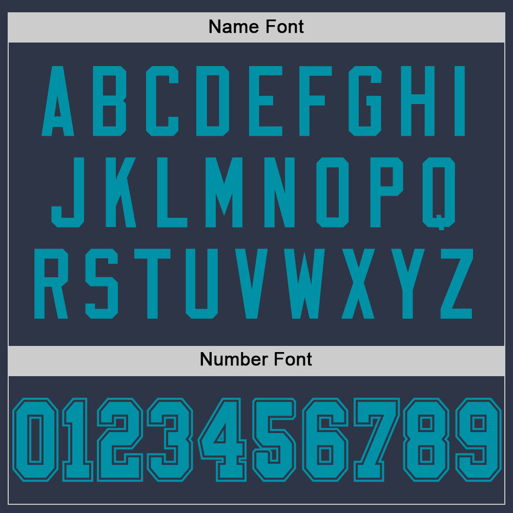 Custom Navy Teal Mesh Authentic Throwback Football Jersey - Sky-Custom