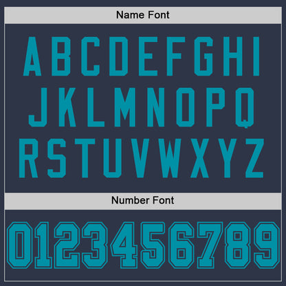 Custom Navy Teal Mesh Authentic Throwback Football Jersey - Sky-Custom